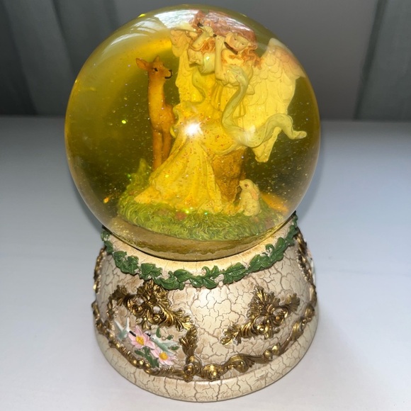 Vintage Angel Deer Rabbit Snowglobe Waltz of the Flowers Tune - Picture 3 of 11